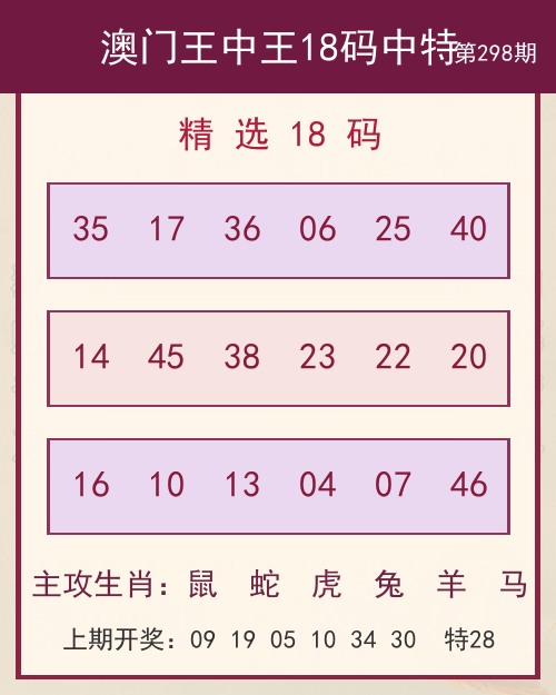 王中王18码中特